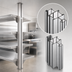 Thumbnail image #3 for Heavy-Duty Back-to-Back Stainless Steel Uprights for Cantilevered Shelving, 72 Inch Floor-to-Ceiling Mount