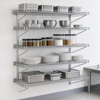 Thumbnail image #3 for Eagle Group QuadTruss S5-5B-SSW1836C 5-Tier Wall-Mounted Open Wire Shelf Kit, 36 x 18 Inches, Chrome