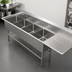 Thumbnail image #3 for John Boos Pro-Bowl 4-Compartment Sink with Right-Hand Drainboard, 14-Gauge Stainless Steel