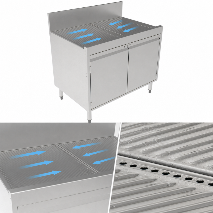 Product image #3 for Perlick Top Shelf Full-Depth Underbar Storage Cabinet with Drainboard Top, 36-Inch W x 24-Inch D