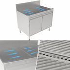 Thumbnail image #3 for Perlick Corporation Top Shelf TSF36SC 36-Inch Stainless Steel Freestanding Underbar Storage Cabinet with Drainboard Top, 24-Inch Deep