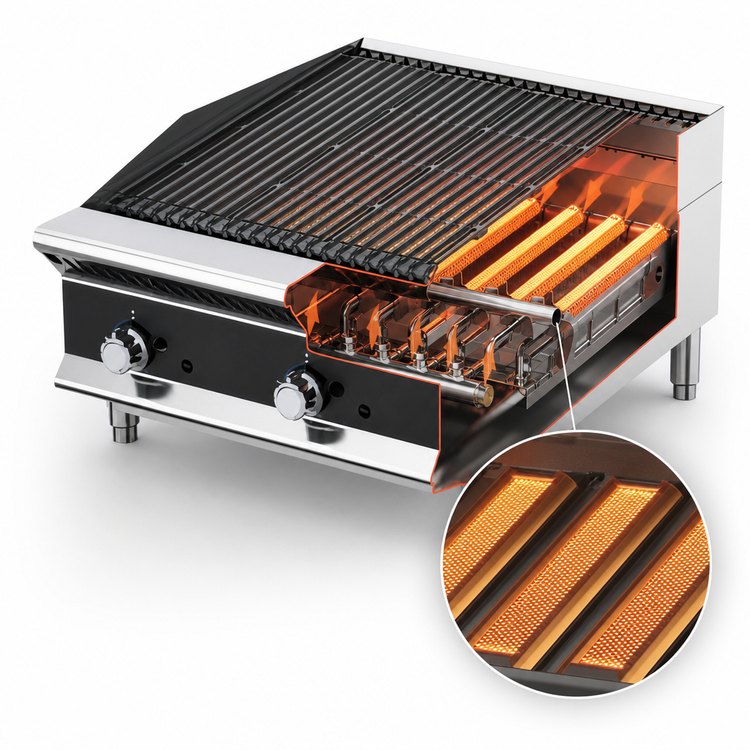 Product image #3 for Vollrath 48-Inch Countertop Medium-Duty Radiant Gas Charbroiler