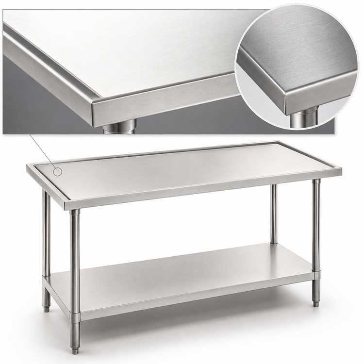 Product image #3 for Advance Tabco 30-Inch x 24-Inch 14 Gauge 304 Stainless Steel Work Table with Undershelf