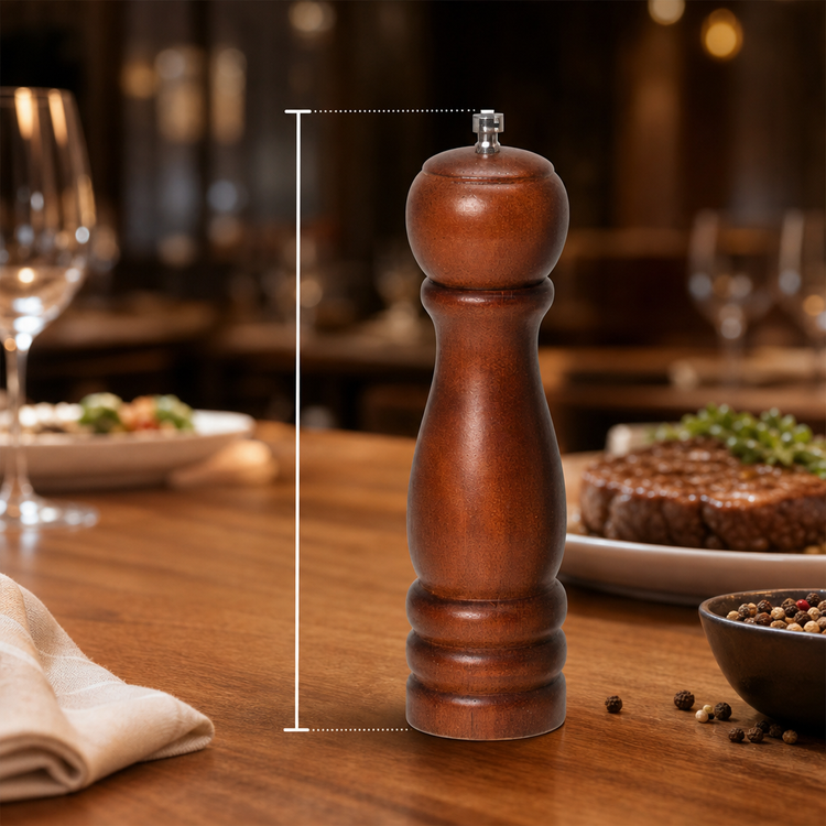 Product image #3 for 8-Inch Mahogany Wood Pepper Mill with Tempered Steel Grinding Mechanism