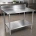 Thumbnail image #3 for John Boos Stallion 144-Inch x 24-Inch Stainless Steel Work Table with 5-Inch Backsplash and Adjustable Undershelf