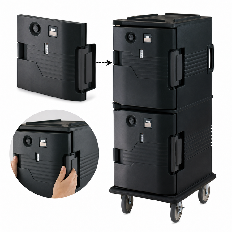 Product image #4 for Cambro Ultra Camcart Heated Replacement Retrofit Top Door for UPCH800 Series, 110V, Black
