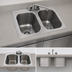 Thumbnail image #3 for Eagle Group Self-Rimming Two-Compartment Drop-In Sink with Faucet and Basket Drains