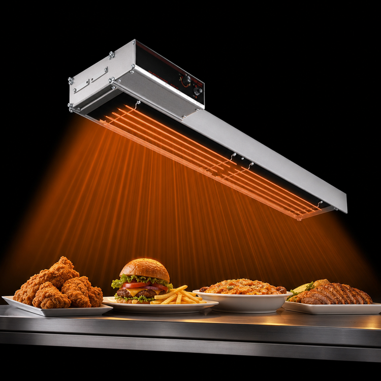 Product image #3 for Hatco Glo-Ray® High-Watt 72-Inch Lighted Dual Infra-Black Strip Heater with 6-Inch Spacer, 240V