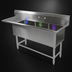 Thumbnail image #3 for John Boos Pro-Bowl 3-Compartment Sink with 30-Inch Left Drainboard, 88-3/16 x 23-1/2 x 44-1/16 Inches, 14-Gauge Stainless Steel