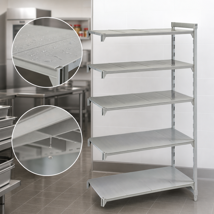 Product image #4 for Cambro Camshelving Premium Solid 5-Tier Add-On Shelving Unit, 18 x 36 x 84 Inches