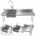Thumbnail image #3 for BK Resources 60-Inch Straight Right-To-Left Soiled Dish Table with 20 x 20 x 8 Inch Pre-Rinse Sink and Stainless Steel Legs