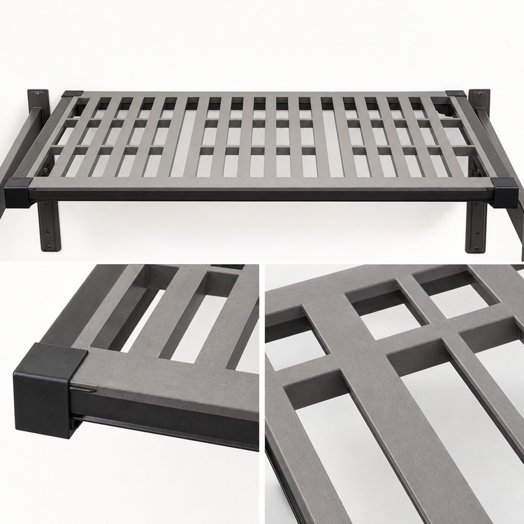 Product image #3 for Cambro Camshelving Elevation 24 x 24 Wall-Mounted Vented Shelf Kit, Brushed Graphite