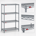 Thumbnail image #3 for Eagle Group Valu-Master 4-Tier Stationary Wire Shelving Starter Unit, 42W x 21D x 63H, Pewter Gray Epoxy