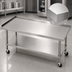 Thumbnail image #3 for Advance Tabco 72-Inch x 30-Inch Stainless Steel Mobile Equipment Stand with Adjustable Undershelf and Casters