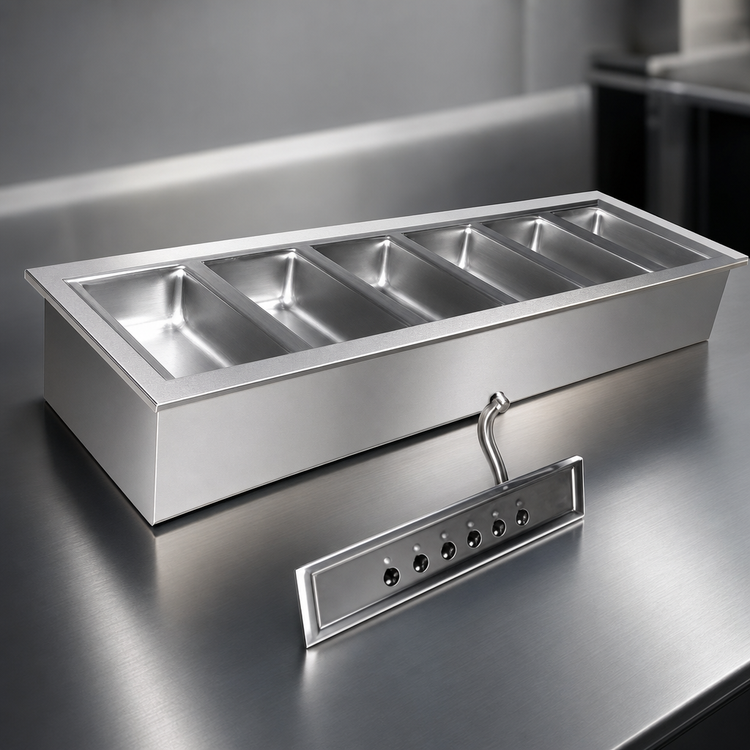 Product image #3 for Eagle Group SGDI-6-240T6-D 6-Well Electric Drop-In Hot Food Well Unit with Drain