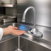 Thumbnail image #3 for ChekPoint Electronic Sensor Gooseneck Deck-Mount Touchless Faucet with Mixing Valve, Polished Chrome-Plated Brass