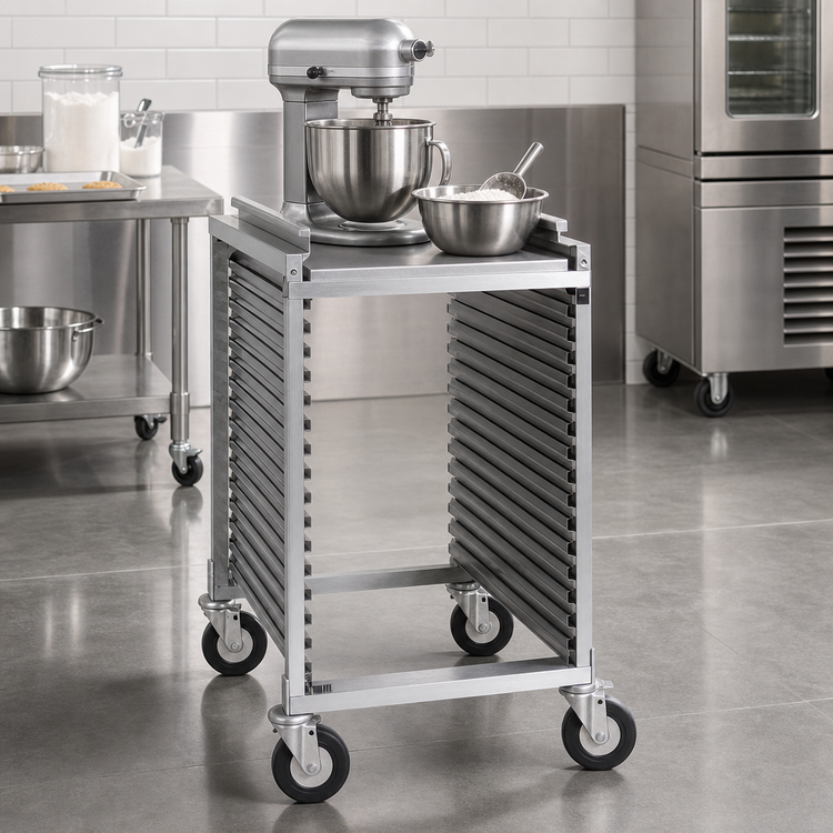 Product image #3 for Cres Cor Mobile Work Stand for Small Appliances, Open Top, 18-Pan Capacity, Aluminum Frame