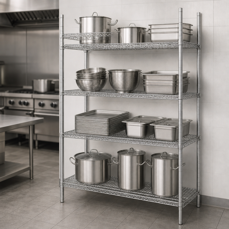 Product image #3 for Advance Tabco Special Value Series Heavy-Duty Chrome-Plated Wire Shelf, 72" x 21"