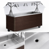 Thumbnail image #3 for Vollrath 2-Series 46-Inch 3-Pan Non-Refrigerated Cold Food Station with Buffet Breath Guard and Walnut Woodgrain Storage Base