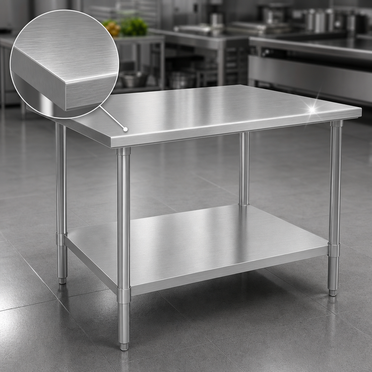 Product image #3 for Eagle Spec-Master 30" x 30" Stainless Steel Top Work Table with Adjustable Galvanized Undershelf