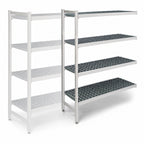 Thumbnail image #3 for Fermod Fermostock 4R47C83-E 4-Tier Perforated Add-On Polymer Shelving Unit, 83"H x 47"W x 22"D, 800 lb. Per Shelf