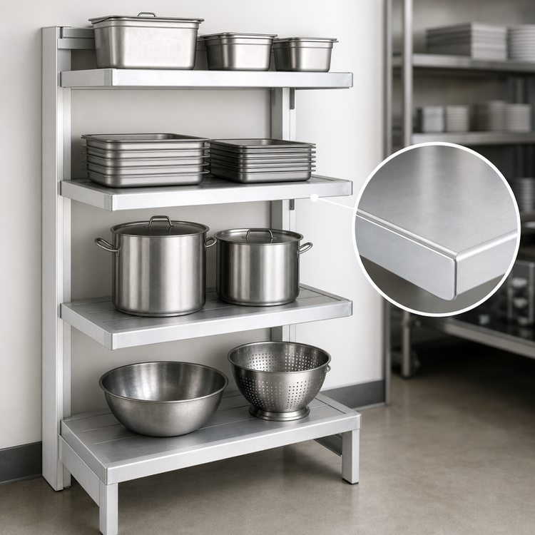 Product image #3 for Channel Manufacturing Solid Cantilevered Shelving Unit, Aluminum