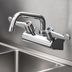 Thumbnail image #3 for Low-Lead 4-Inch Wall Mount Mixing Faucet with 6-Inch Swing Nozzle and Wrist Action Handles