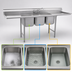 Thumbnail image #3 for Eagle Group 3-Compartment Sink with Right-Hand Drainboard, 304 Stainless Steel, Floor Model