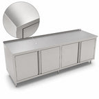 Thumbnail image #3 for John Boos 4CH6R1.5-30108 108-Inch Enclosed Stainless Steel Work Table with Cabinet Base, Hinged Doors, 16-Gauge 300 Series Top