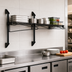 Thumbnail image #3 for Quantum Wall-Mount Cantilever Single Shelf Wire Shelving Unit, 60 x 14 Inches, Black Epoxy