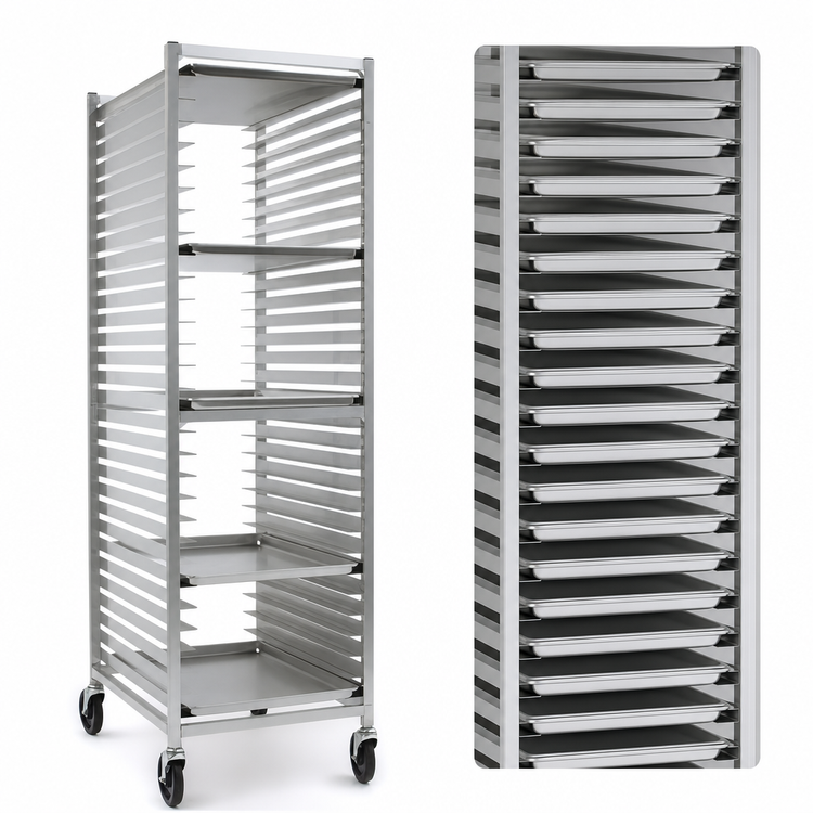 Product image #3 for Panco Mobile Full-Height Open-Side Utility Rack for 20 18 x 26 Inch Pans