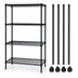 Thumbnail image #3 for Quantum Black Epoxy 4-Shelf Wire Shelving Starter Kit, 48W x 12D x 63H, 600-800 lb Capacity