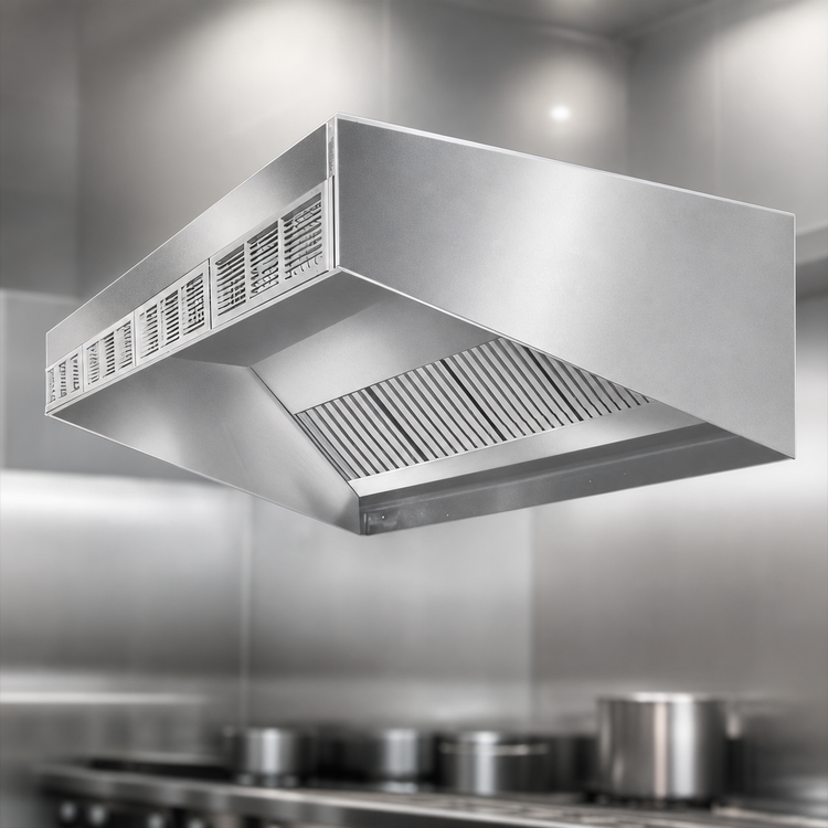 Product image #3 for SpecAir HESFA96-96 96"W Wall Type Front Discharge Make-Up Air Exhaust Hood with Short Front