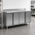 Thumbnail image #3 for Eagle Group Spec-Master 84-Inch Stainless Steel Enclosed Work Table Cabinet Base with Hinged Doors, 24-Inch Deep, 4-1/2-Inch Backsplash
