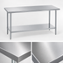 Thumbnail image #3 for Duke Manufacturing 108-Inch x 24-Inch Stainless Steel Work Table with Galvanized Undershelf and Posts, Flat Top