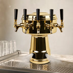 Thumbnail image #3 for Micro Matic USA MTB-5BRKR Mushroom 5-Faucet Countertop Glycol-Cooled Draft Beer Tower, Polished Brass