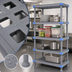 Thumbnail image #3 for Quantum Millenia 5-Shelf Polymer Shelving Unit with Dunnage Stand, 54 x 21 x 50 Inches, Gray
