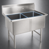 Thumbnail image #3 for John Boos B Series 2-Compartment Stainless Steel Commercial Sink with 10-Inch Boxed Backsplash