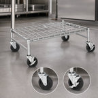 Thumbnail image #3 for Metro Super Erecta MHP55S Mobile Stainless Steel Wire Dunnage Rack, 24 x 48 x 14.5 Inches, Removable Wire Mat, 800 lb Capacity