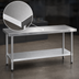 Thumbnail image #3 for Eagle Spec-Master Marine Series 144-Inch x 24-Inch 14-Gauge 300 Series Stainless Steel Work Table with Adjustable Galvanized Undershelf