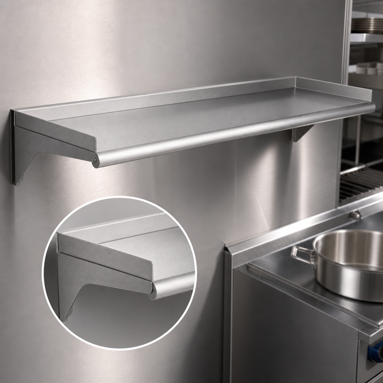 Product image #3 for Eagle Group 36-Inch x 10-Inch Wall-Mounted Shelf, 14 Gauge 304 Stainless Steel