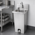 Thumbnail image #3 for Krowne Pedestal-Mounted Stainless Steel Hand Sink with Foot Pedal Valve and Soap Dispenser