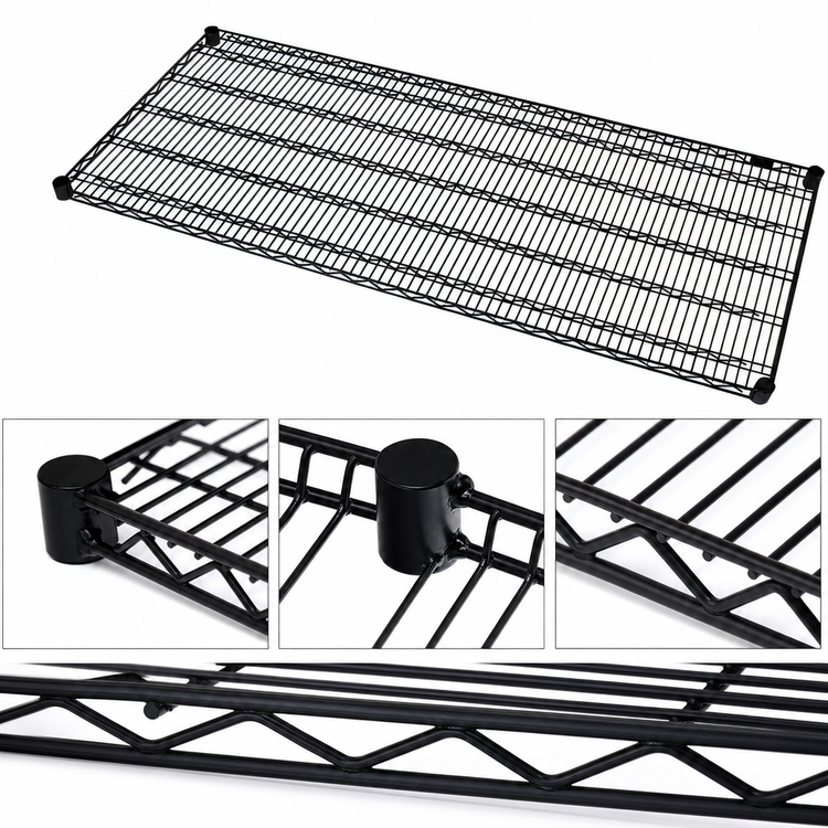 Product image #3 for Quantum 72"W x 36"D Black Epoxy Antimicrobial Wire Shelf, 600-800 lb Capacity