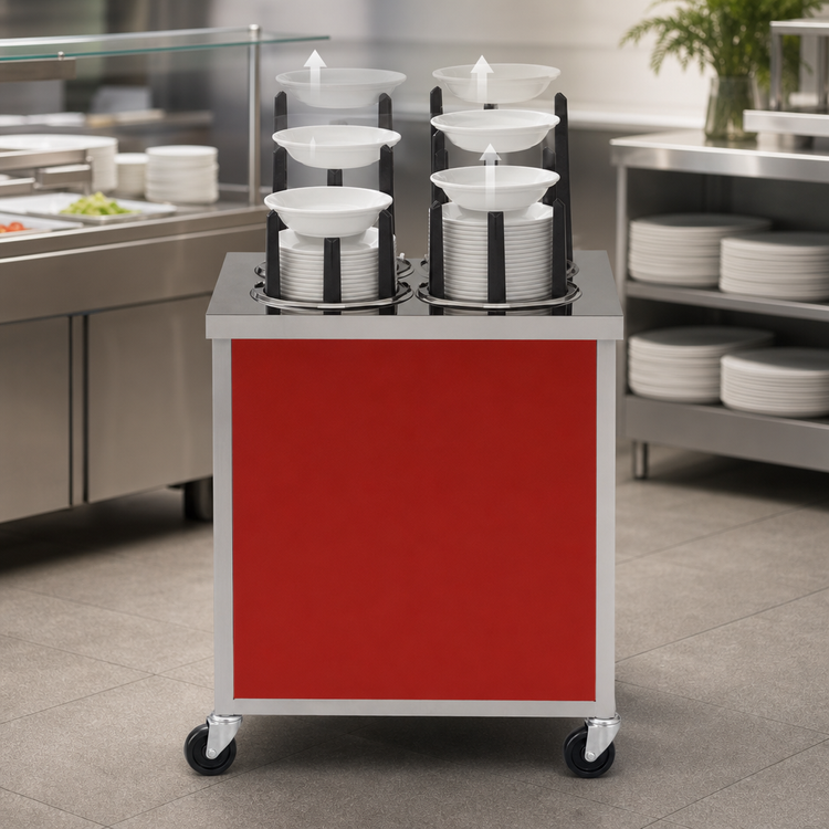 Product image #3 for Atlas Metal MEPD4-6-1/2 Mobile Plate Dispenser with 4 Tubes for 6-1/2" Plates