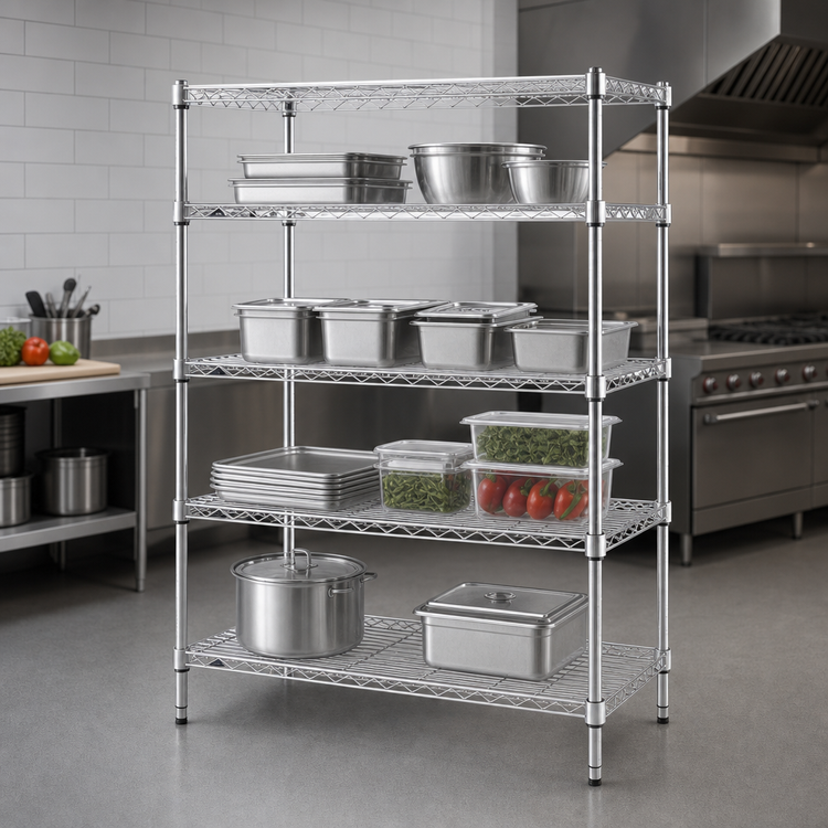 Product image #3 for Metro Super Erecta Brite Stationary Starter Wire Shelving Unit, 42 x 24 x 63 Inches, 4 Shelves
