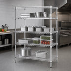 Thumbnail image #3 for Metro Super Erecta N546BR Stationary Starter Wire Shelving Unit, 42 x 24 x 63 Inches, 4 Shelves, Zinc Finish