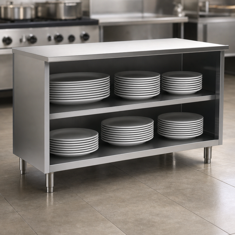 Product image #3 for Spec-Master Open Front Plate Cabinet with Fixed Intermediate Shelf, 48 x 18 Inches