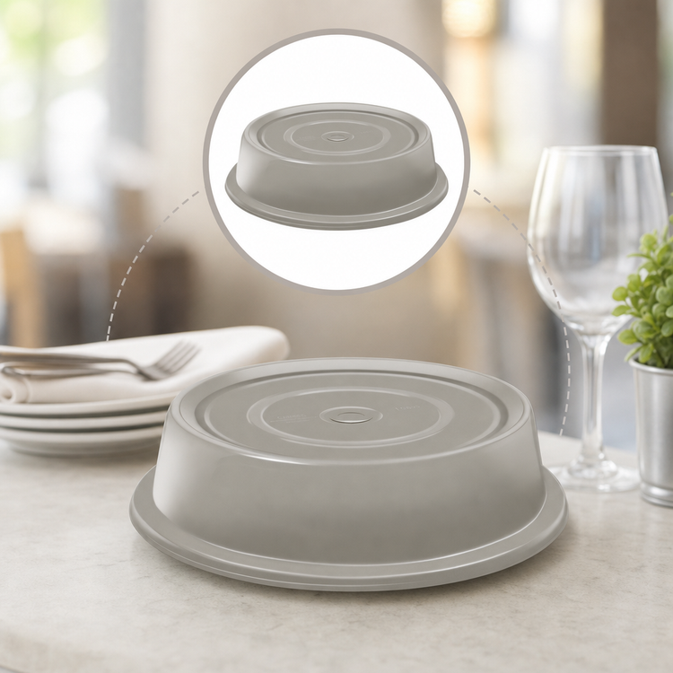 Product image #4 for Cambro Versa Camcover 10-Inch Round Fiberglass Plate Cover, Granite Gray, No Vent Hole