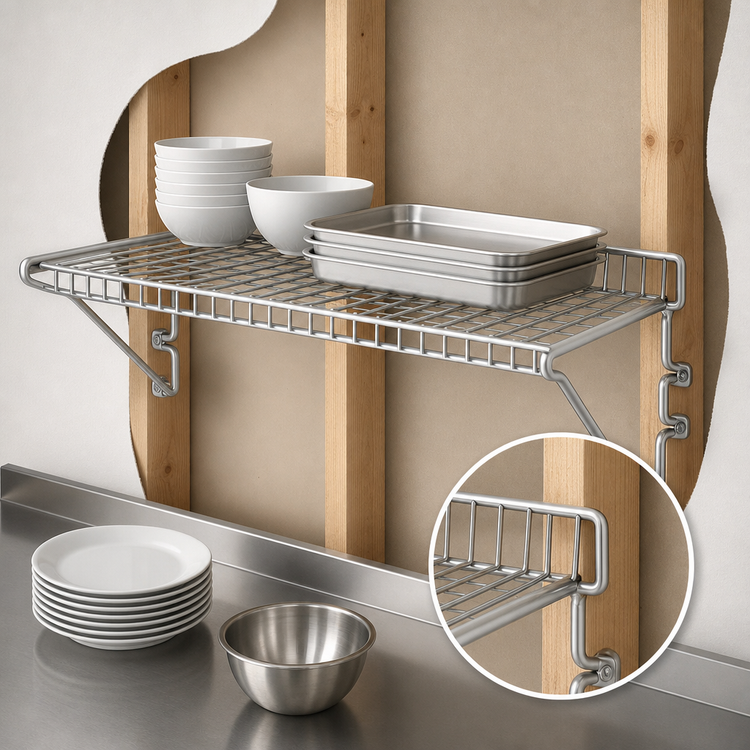 Product image #3 for Snap-n-Slide 36-Inch x 12-Inch Wall-Mounted Wire Shelf, Chrome Finish
