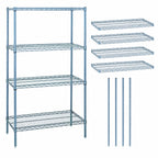 Thumbnail image #3 for Quantum WR74-1242GY 42"W x 12"D x 74"H Gray Epoxy Wire Shelving Starter Unit with 4 Shelves and 4 Posts